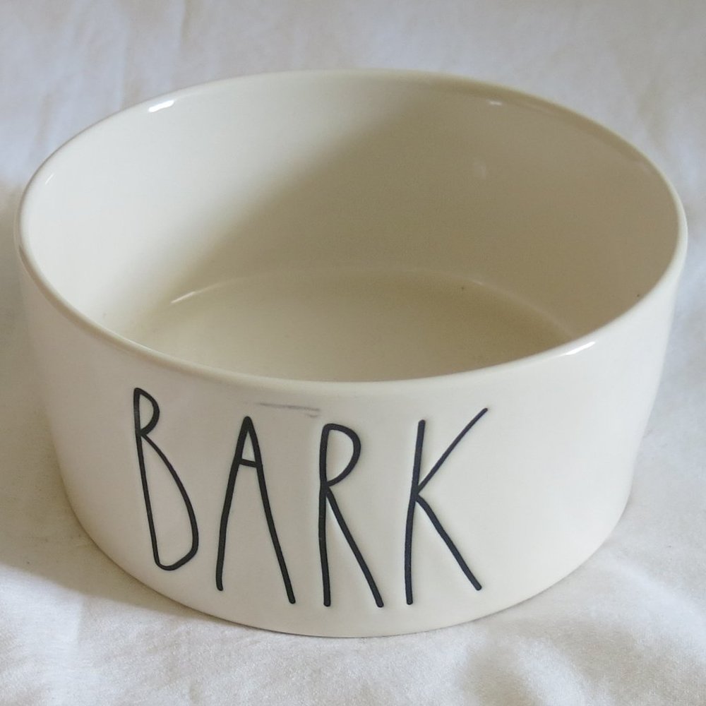 Rae Dunn Artisan Collection by Magenta "Bark" Medium Pet Food Ceramic Dish/Bowl